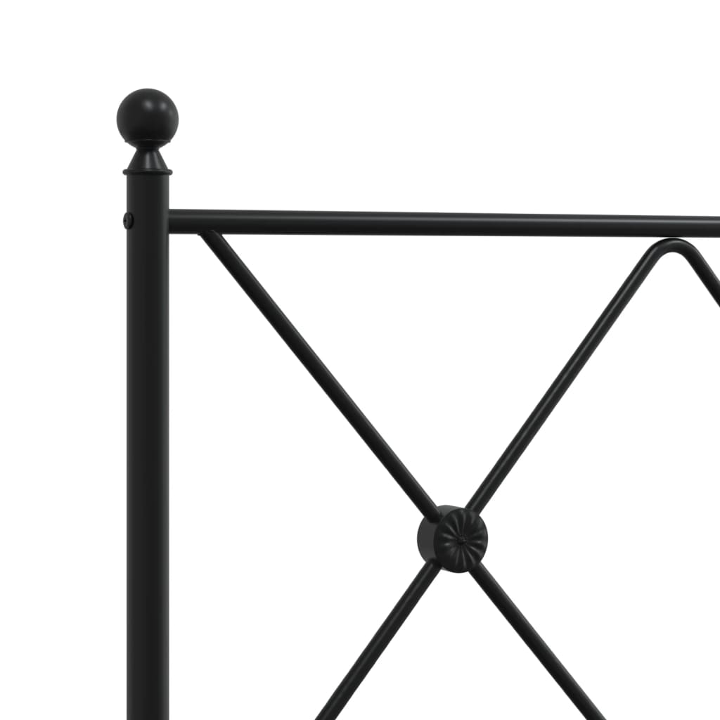 Metal Bed Frame without Mattress with Footboard Black 120x200cm