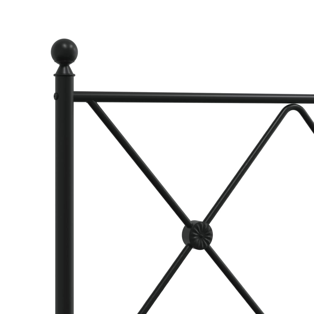 Metal Bed Frame without Mattress with Footboard Black 140x190cm