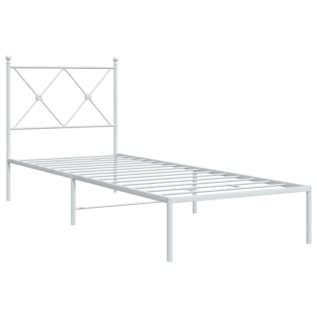Bed Frame | White | Powder-Coated Steel | Single | Bed Frame