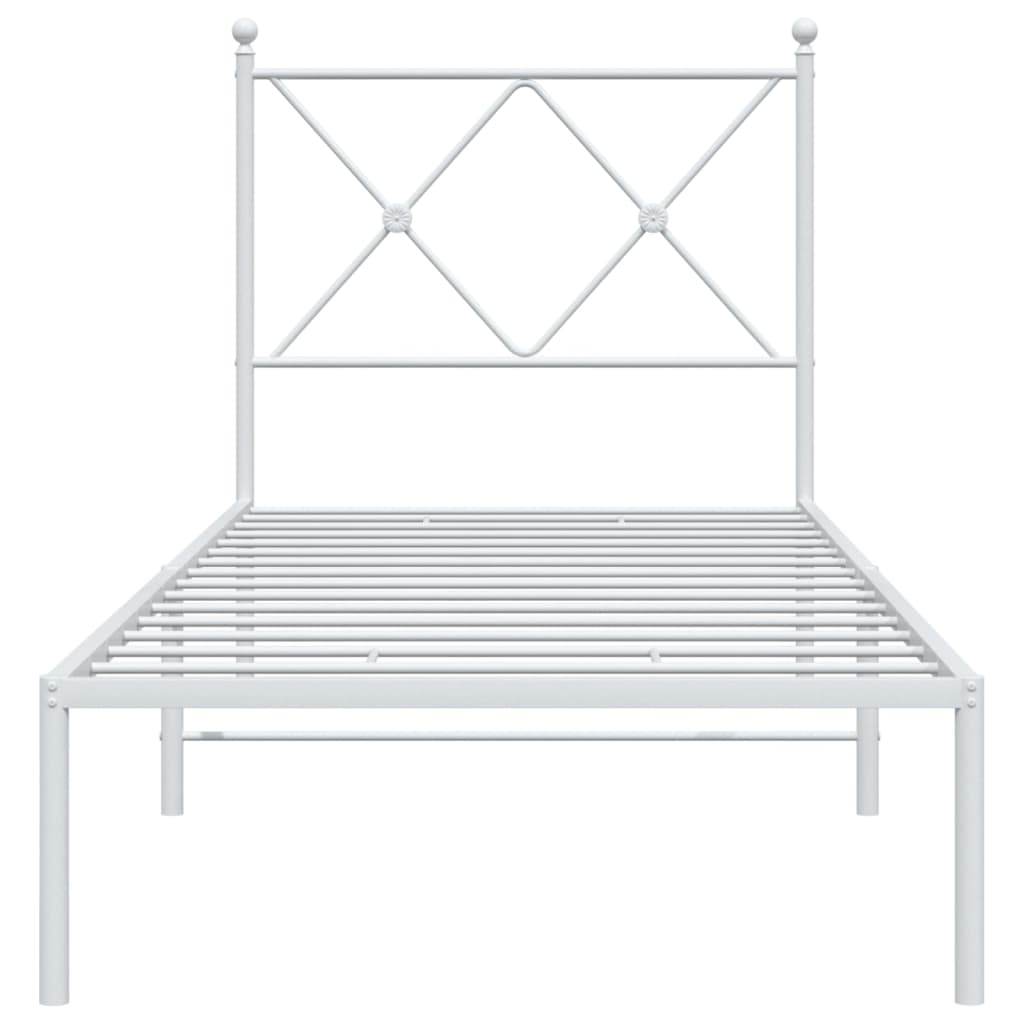 Bed Frame | White | Powder-Coated Steel | Single | Bed Frame