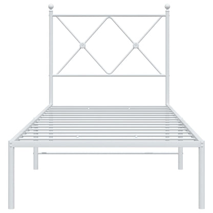 Bed Frame | White | Powder-Coated Steel | Single | Bed Frame