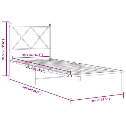 Bed Frame | White | Powder-Coated Steel | Single | Bed Frame