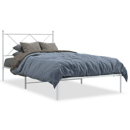 Bed Frame White Powder-coated steel Single Durable Bed Frame