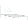 Metal Bed Frame without Mattress with Headboard White 100x200cm