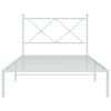 Metal Bed Frame without Mattress with Headboard White 100x200cm