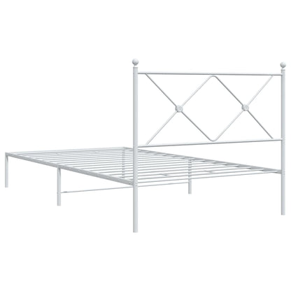 Bed Frame White Powder-coated steel Single Durable Bed Frame