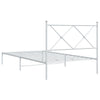 Metal Bed Frame without Mattress with Headboard White 100x200cm