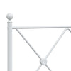 Metal Bed Frame without Mattress with Headboard White 100x200cm