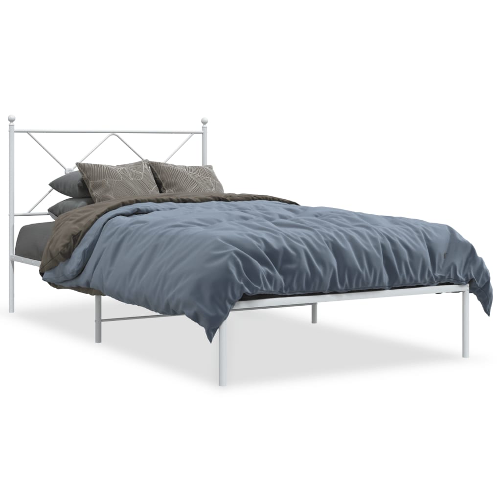 Bed Frame | White | Powder-Coated Steel | Single | Bed Frame