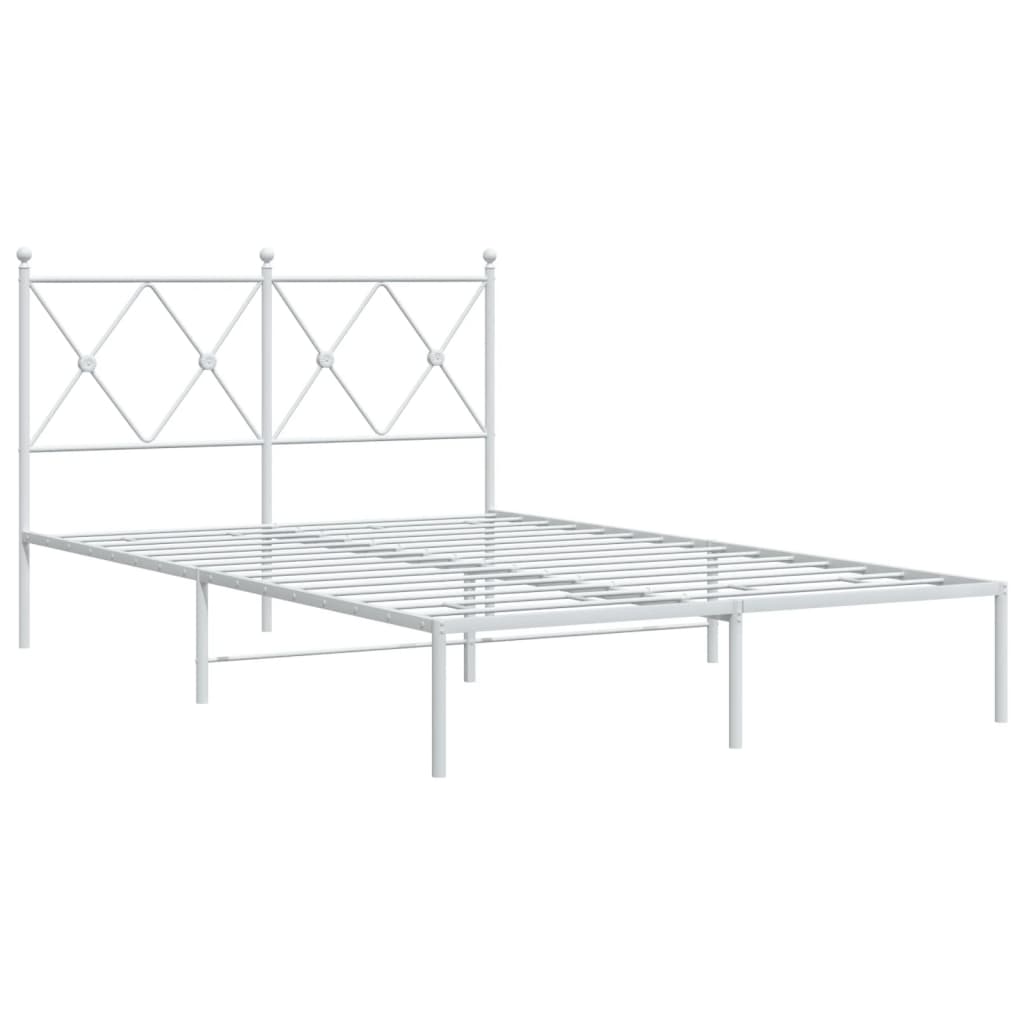 Bed Frame | White | Steel | 120x200 cm | Bed Frame | Rectangular | Modern