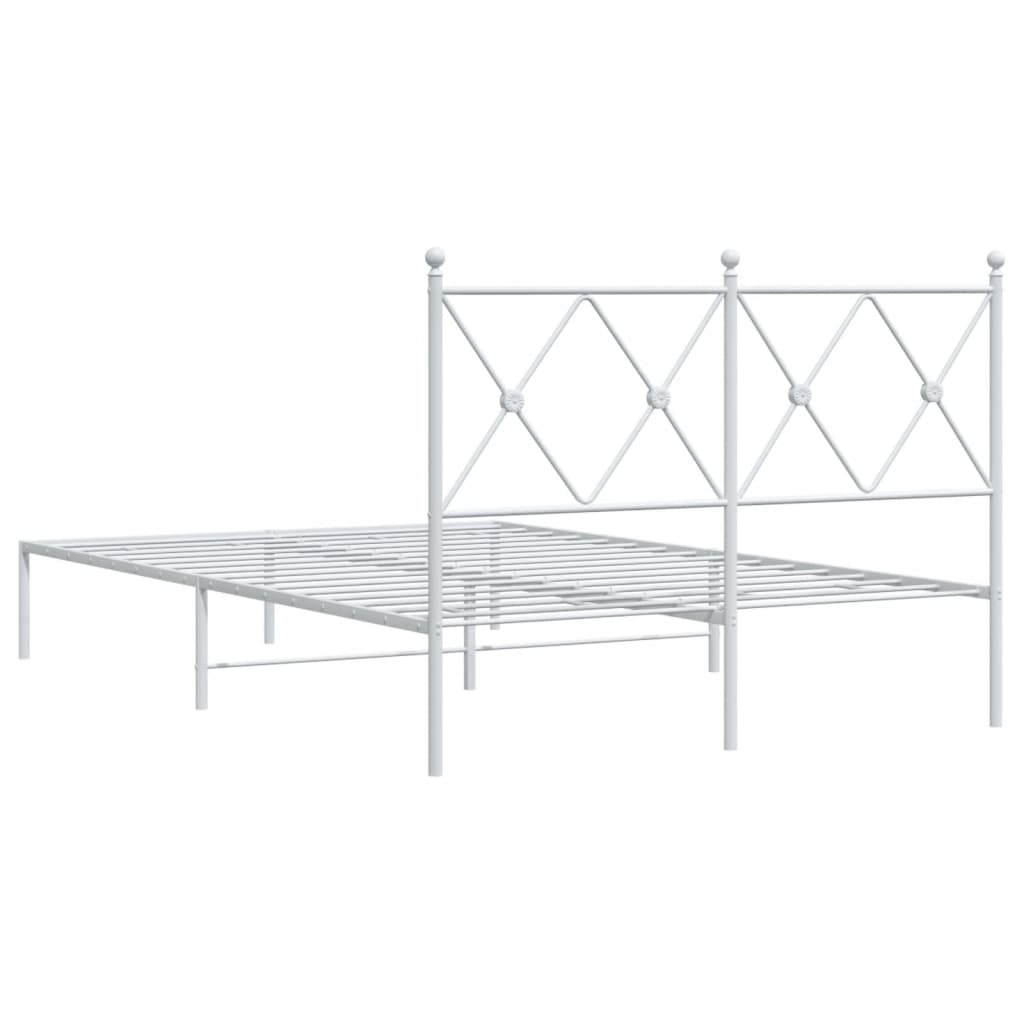 Bed Frame | White | Steel | 120x200 cm | Bed Frame | Rectangular | Modern