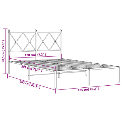 Bed Frame | White | Steel | 120x200 cm | Bed Frame | Rectangular | Modern