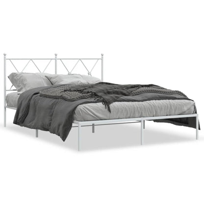 Bed Frame | White | Steel | Double | Bed Frame | Rectangular | Modern