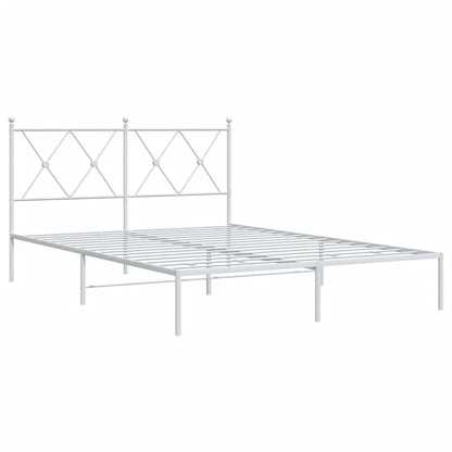 Bed Frame | White | Steel | Double | Bed Frame | Rectangular | Modern