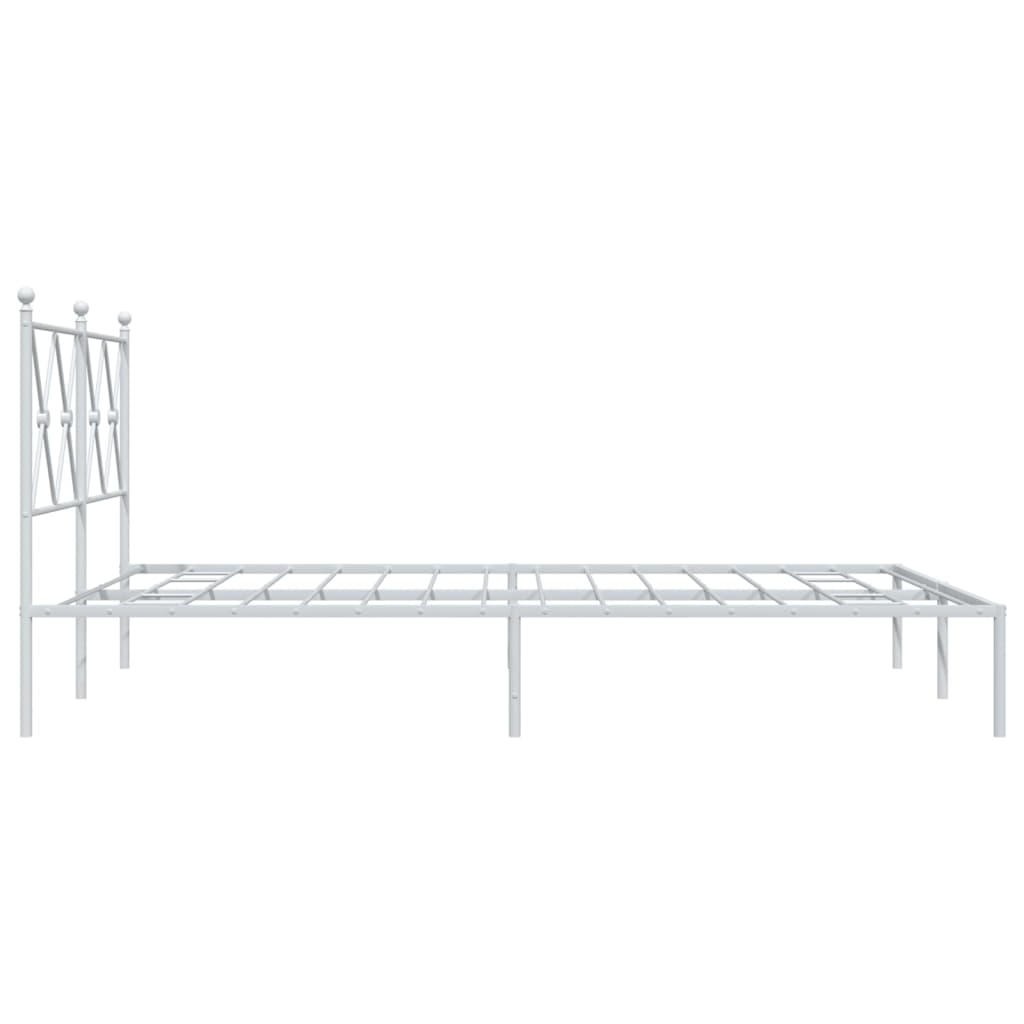 Bed Frame | White | Steel | Double | Bed Frame | Rectangular | Modern