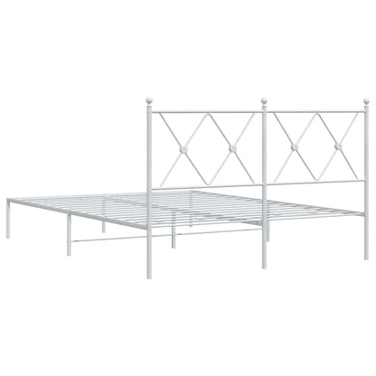 Bed Frame | White | Steel | Double | Bed Frame | Rectangular | Modern