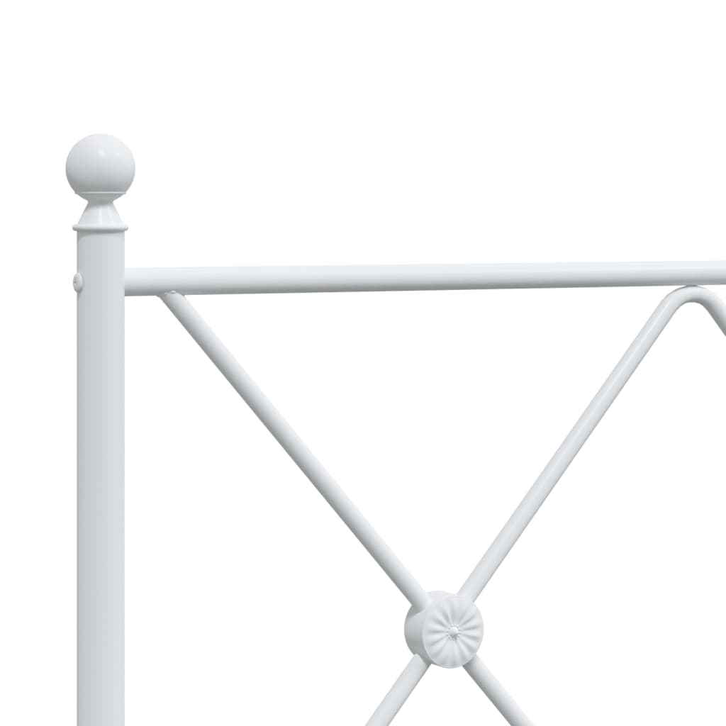 Bed Frame | White | Steel | Double | Bed Frame | Rectangular | Modern