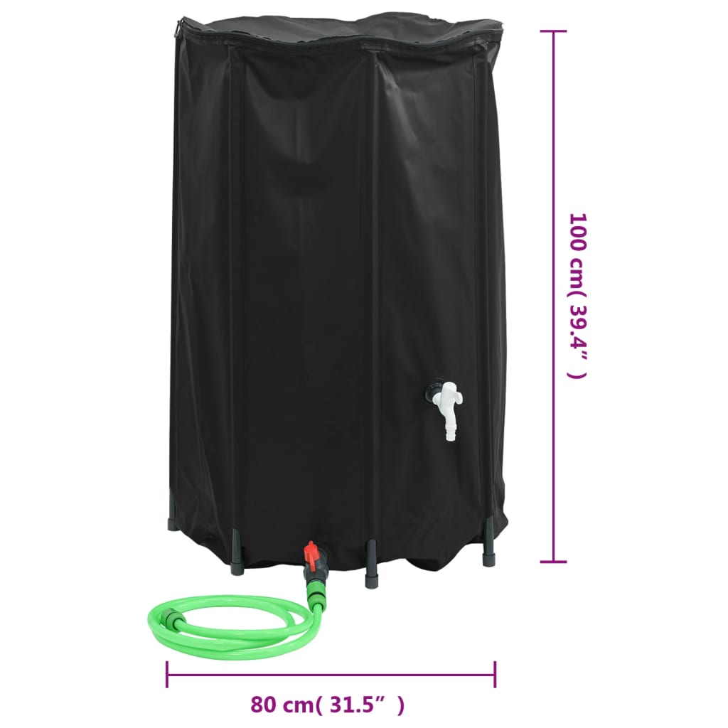 Water Tank with Tap Foldable 500 L PVC