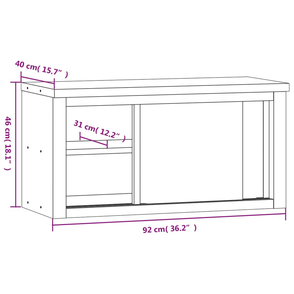 Kitchen Wall Cabinet with Sliding Doors Stainless Steel