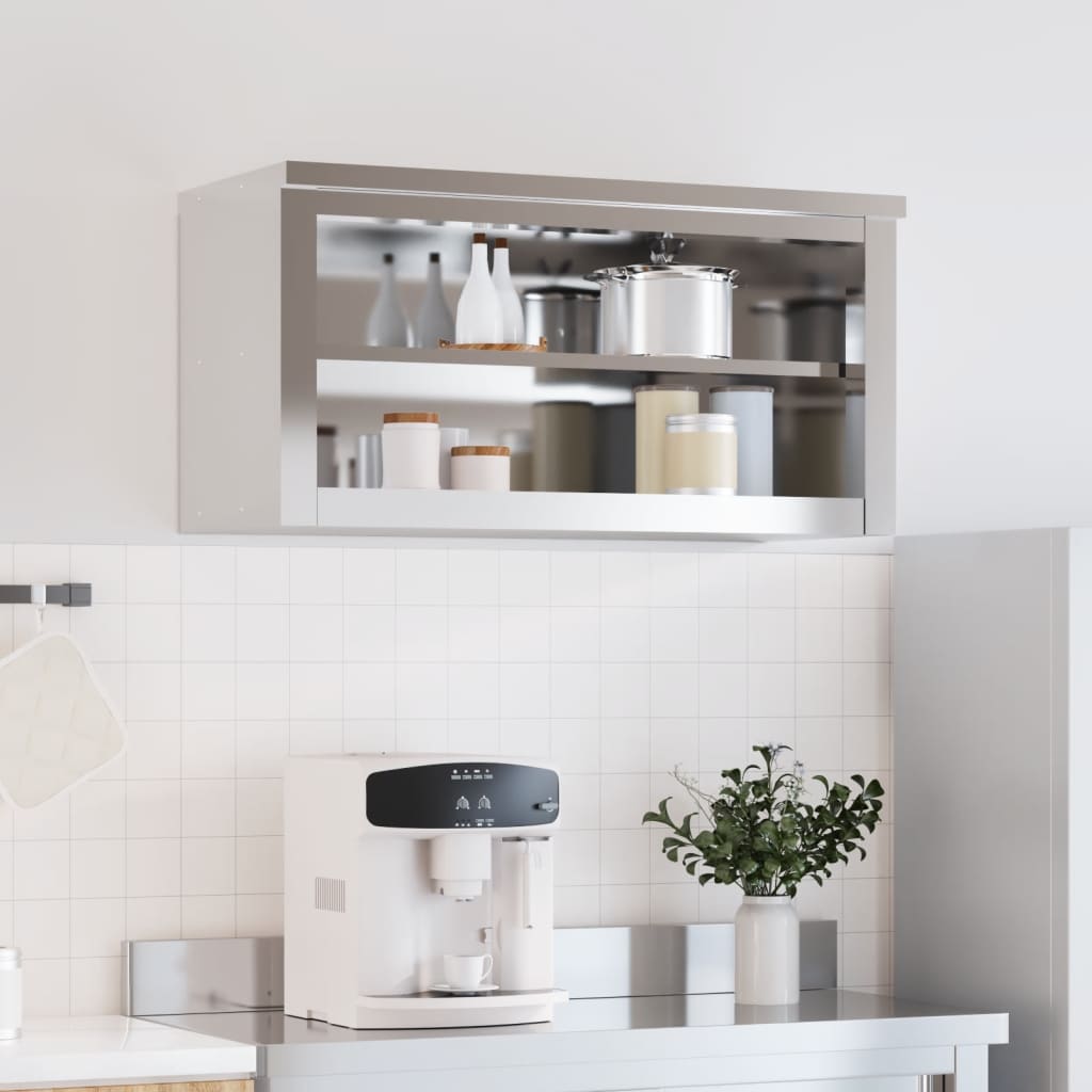 Kitchen Wall Cabinet with Shelf Stainless Steel