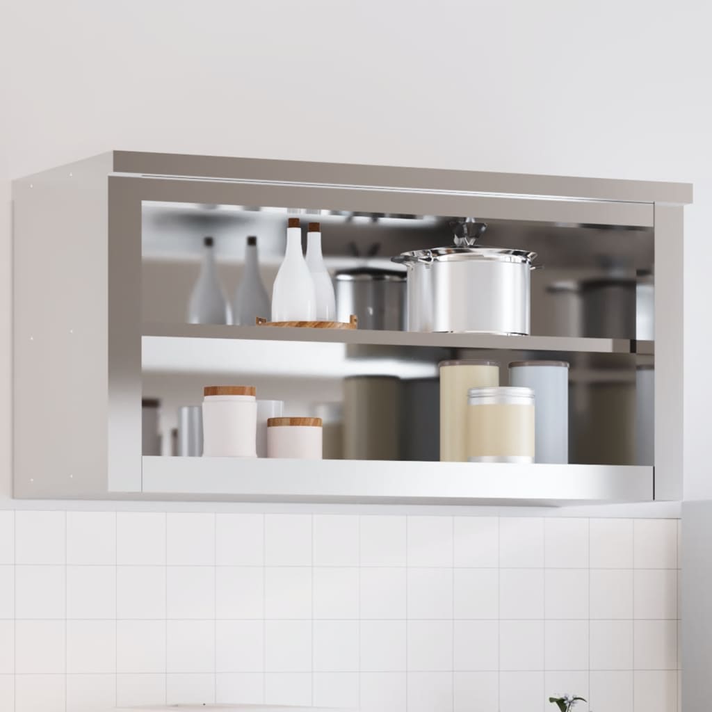 Kitchen Wall Cabinet with Shelf Stainless Steel