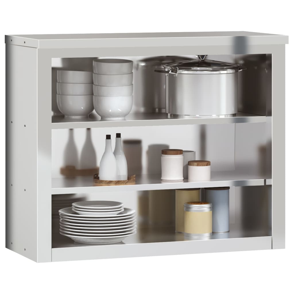 Kitchen Wall Cabinet with Shelves Stainless Steel