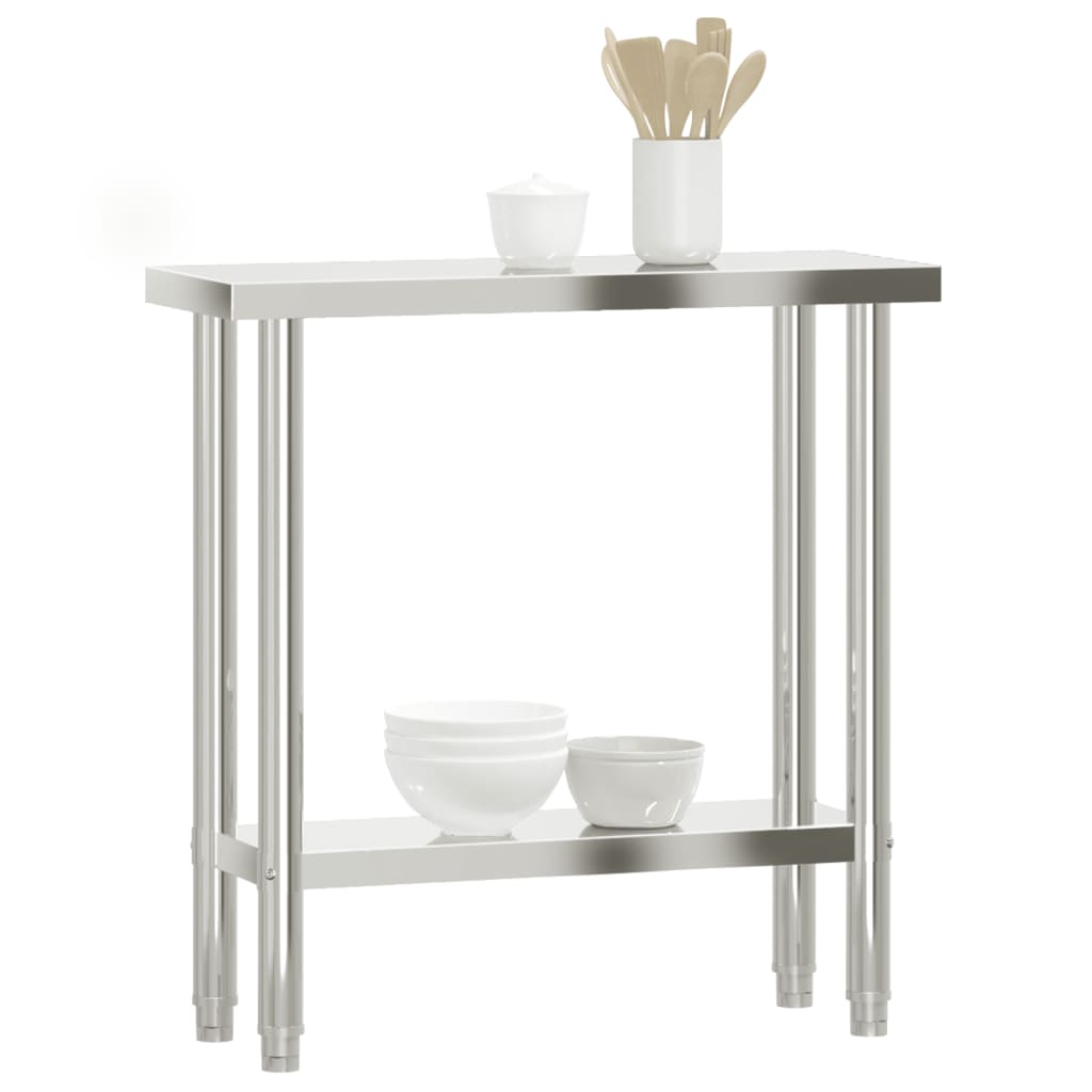 Kitchen Work Table 82.5x30x85 cm Stainless Steel