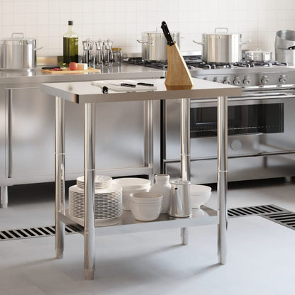 Kitchen Work Table 82.5x55x85 cm Stainless Steel