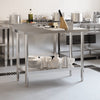 Kitchen Work Table with Backsplash 110x55x93 cm Stainless Steel