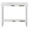 Kitchen Work Table with Backsplash 110x55x93 cm Stainless Steel