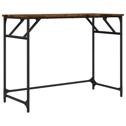Desk Smoked Oak 100x45x76 cm Engineered Wood and Powder-coated Steel
