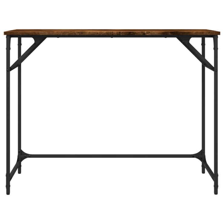 Desk Smoked Oak 100x45x76 cm Engineered Wood and Powder-coated Steel