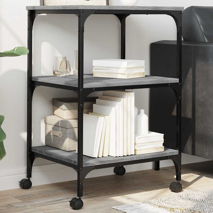 Printer Stand 3-Tier Grey Sonoma 50x41x75 cm Engineered Wood