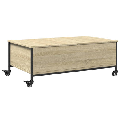 Coffee Table with Wheels Sonoma Oak 91x55x34 cm Engineered Wood
