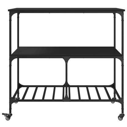 Kitchen Trolley Black 100x50x95 cm Engineered Wood