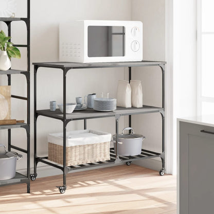 Kitchen Trolley Grey Sonoma 100x50x95 cm Engineered Wood