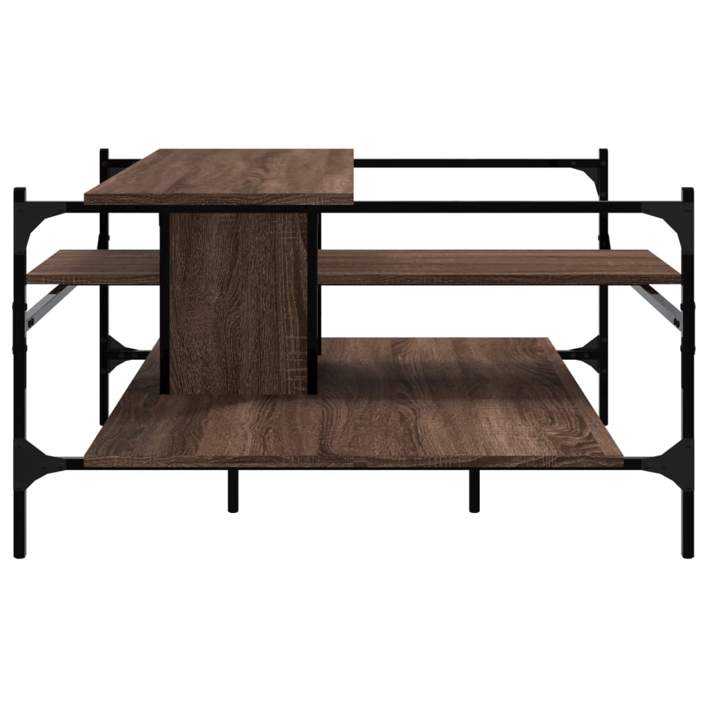 Coffee Table Brown Oak 100x100x48.5 cm Engineered Wood