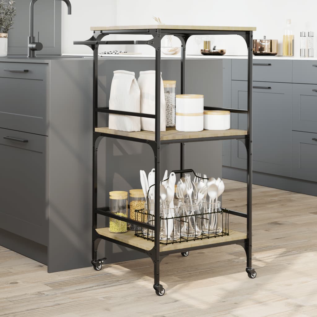 Kitchen Trolley Sonoma Oak 60.5x50x105 cm Engineered Wood