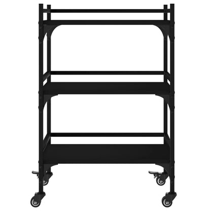 Kitchen Trolley Black 50x35x75.5 cm Engineered Wood