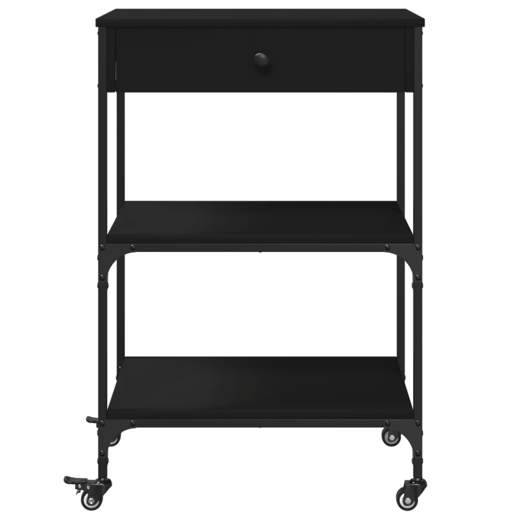 Kitchen Trolley Black 60x48x89.5 cm Engineered Wood