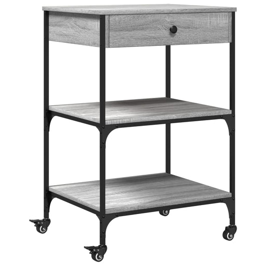Kitchen Trolley Grey Sonoma 60x48x89.5 cm Engineered Wood