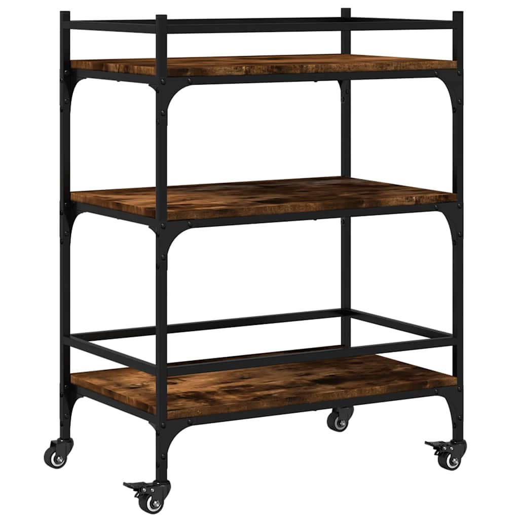 Kitchen Trolley Smoked Oak 65x40x86.5 cm Engineered Wood