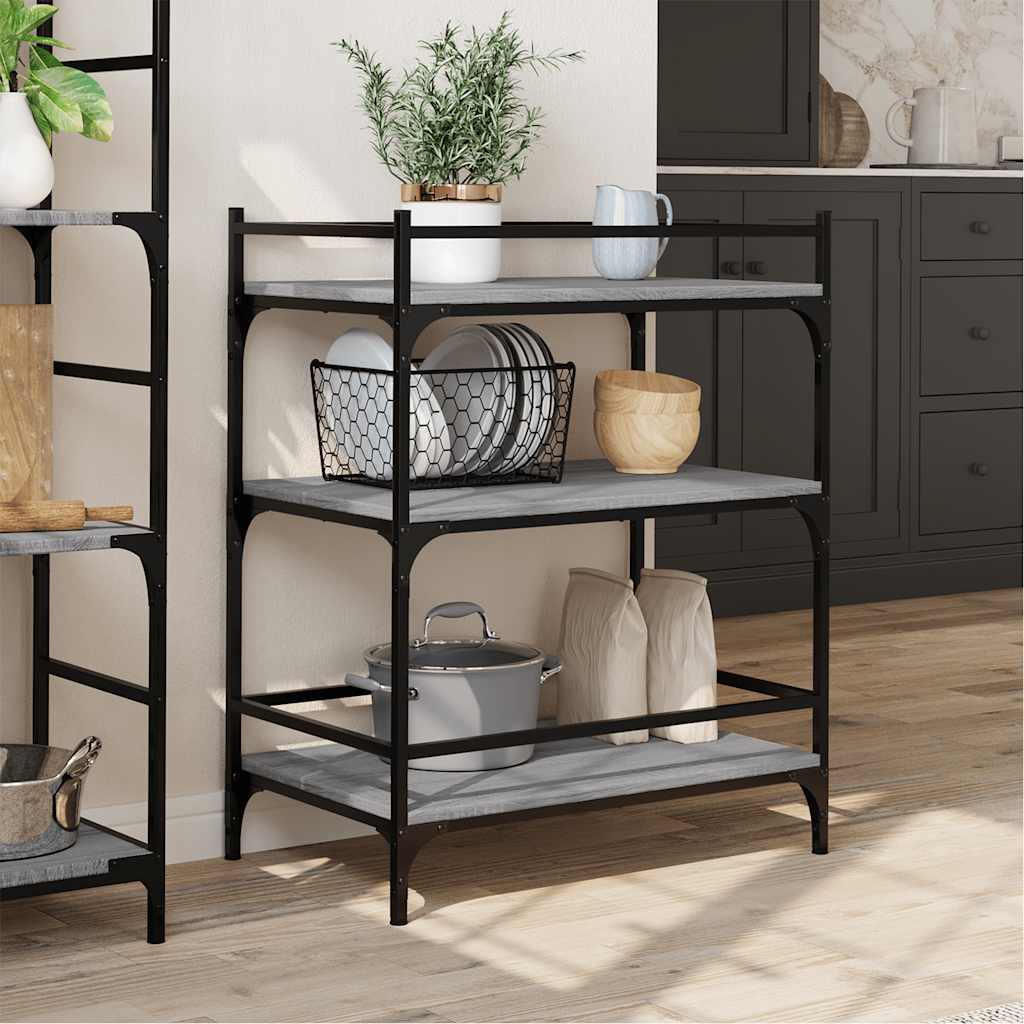 Kitchen Trolley Grey Sonoma 65x40x86.5 cm Engineered Wood