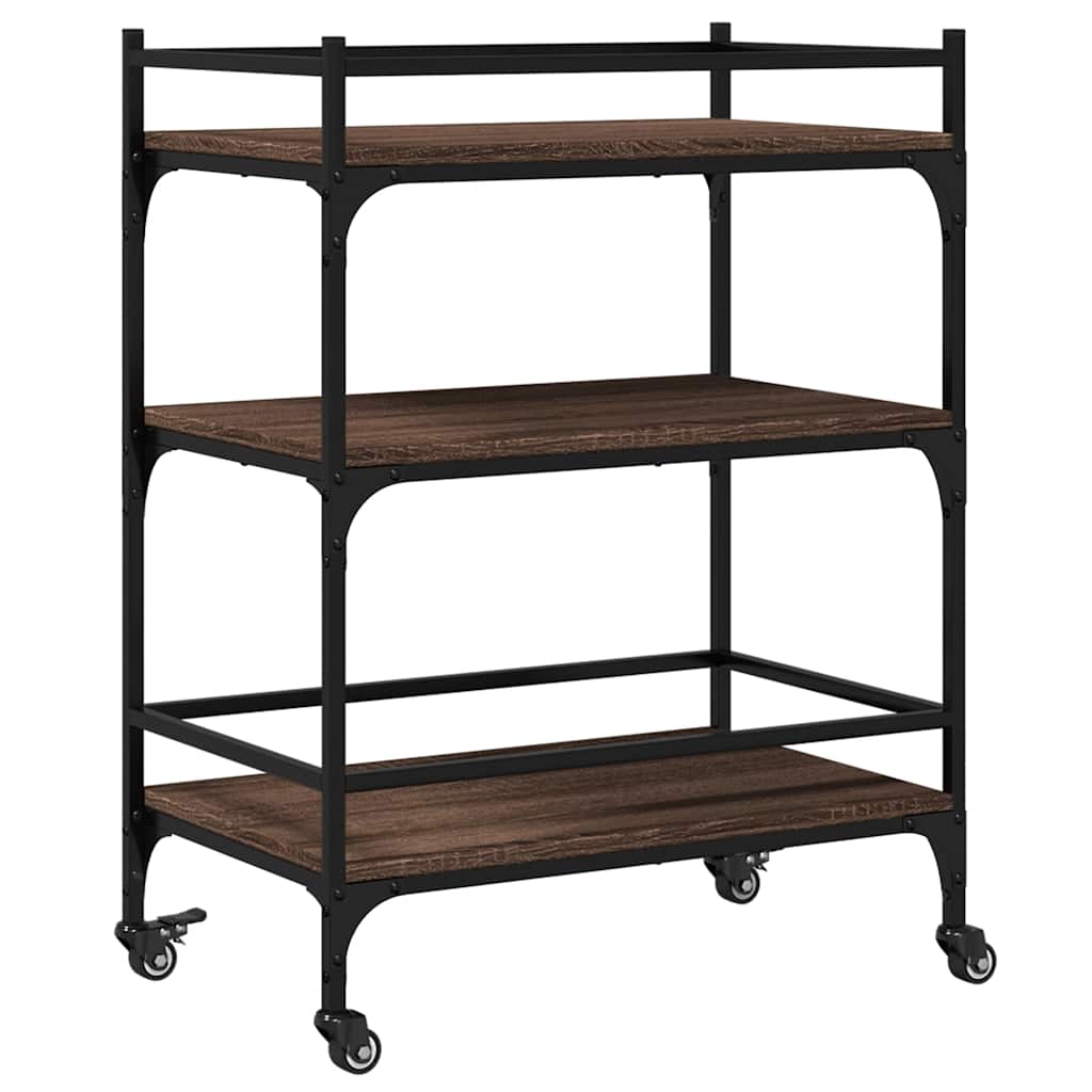Kitchen Trolley Brown Oak 65x40x86.5 cm Engineered Wood