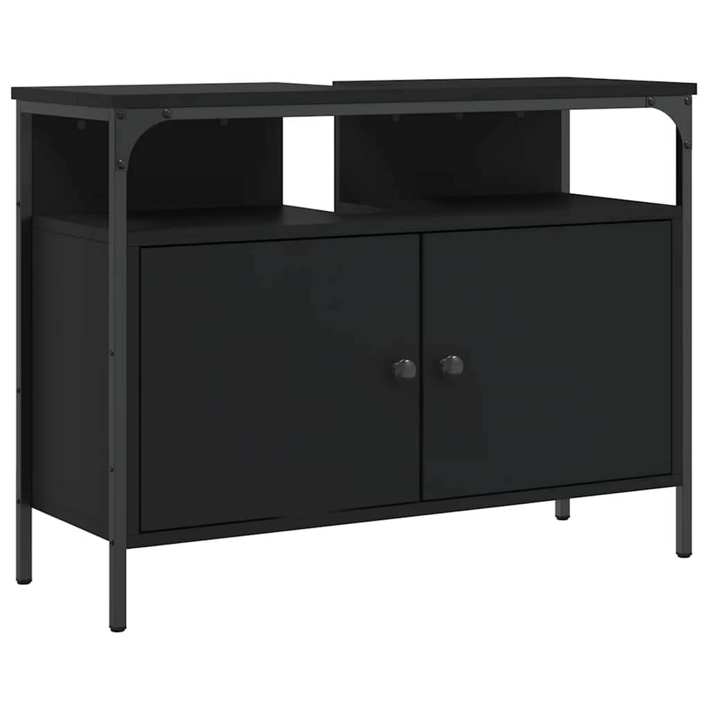 Bathroom Sink Cabinet | Black | Engineered wood, powder-coated steel