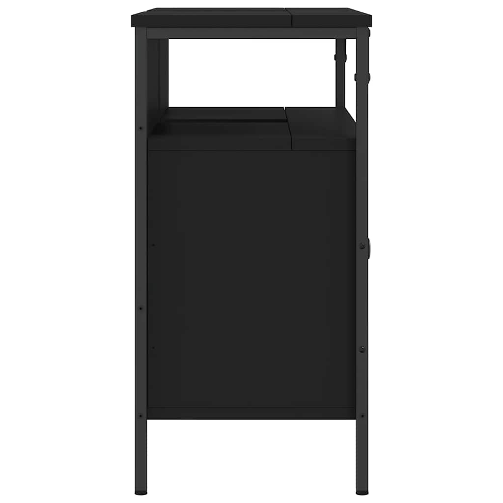 Bathroom Sink Cabinet | Black | Engineered wood, powder-coated steel