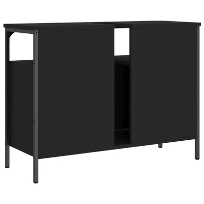 Bathroom Sink Cabinet | Black | Engineered wood, powder-coated steel