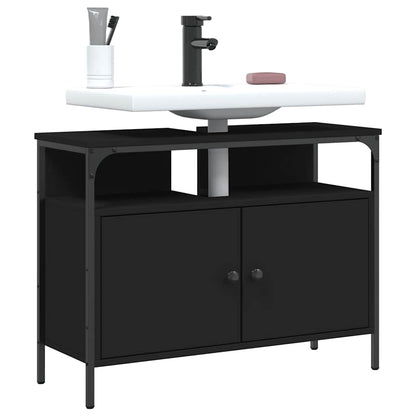 Bathroom Sink Cabinet | Black | Engineered wood, powder-coated steel