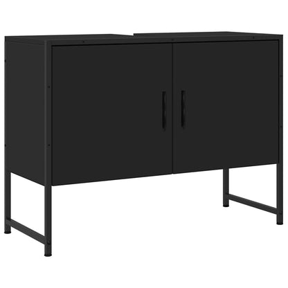 Bathroom Sink Cabinet | Black | Engineered wood | Medium