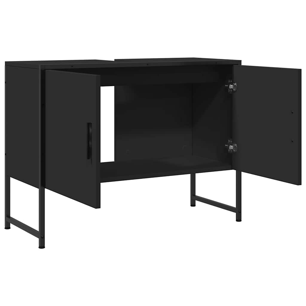 Bathroom Sink Cabinet | Black | Engineered wood | Medium